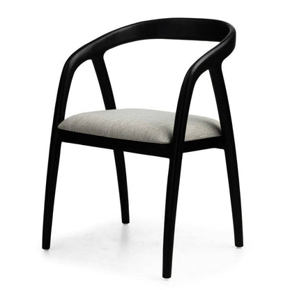 Sedia ONDE, nero/beige chiaro, teak