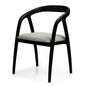 ONDE chair, black/light beige, teak