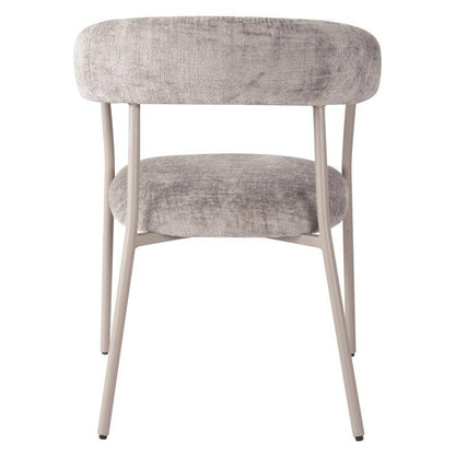 Sedia MALUA rivestita grigio scuro con gambe color crema