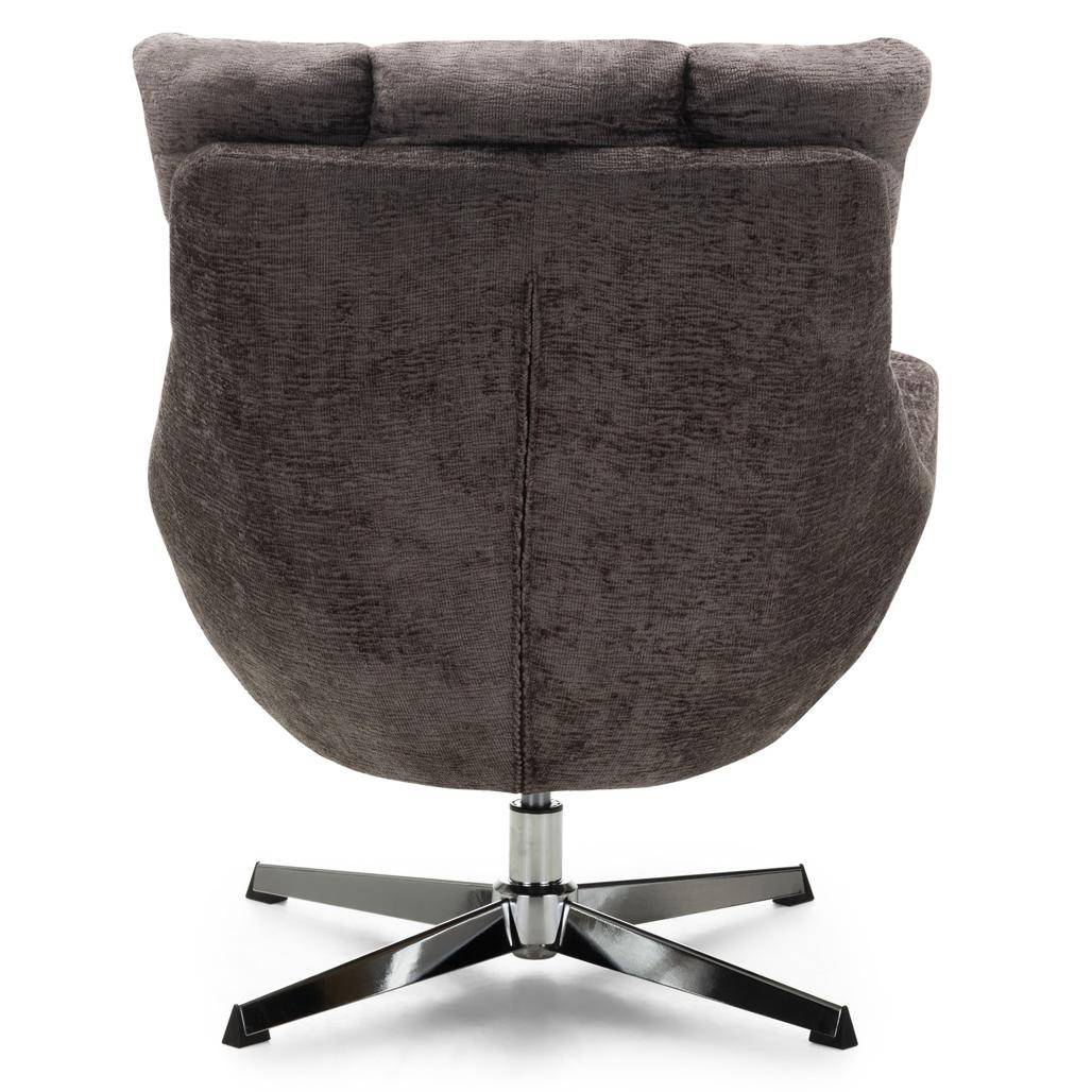 Drehbarer Sessel LUPIN, Taubengrau/verchromte Beine