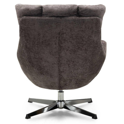 Drehbarer Sessel LUPIN, Taubengrau/verchromte Beine