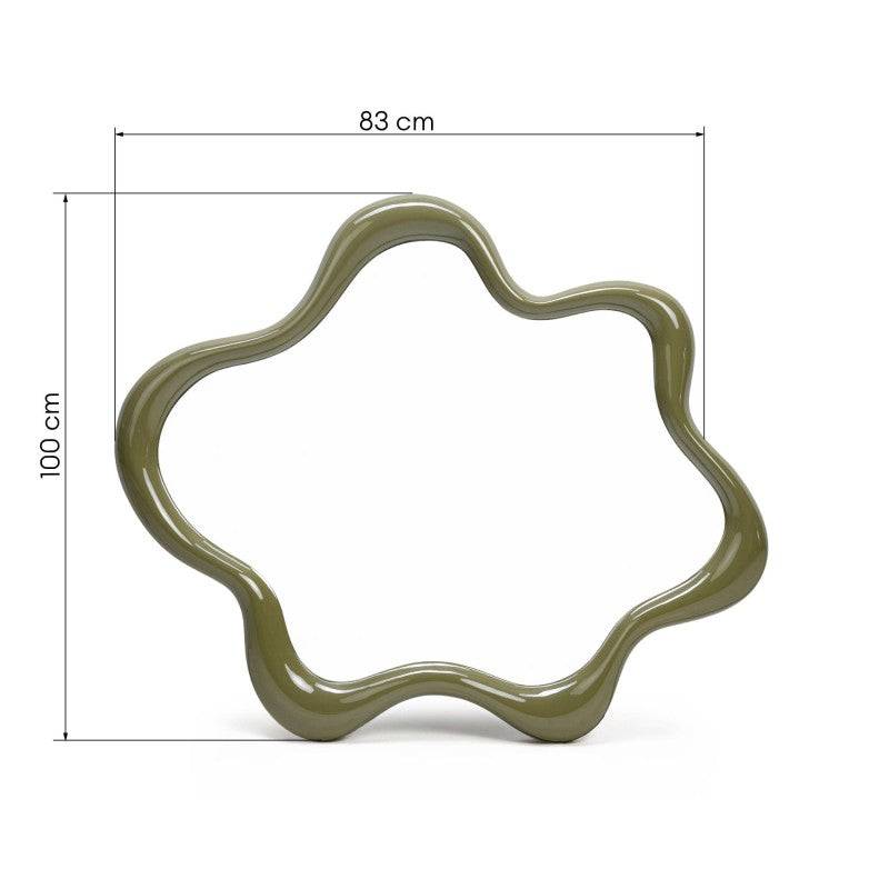 Specchio IZZY sospeso, forma irregolare, verde chiaro