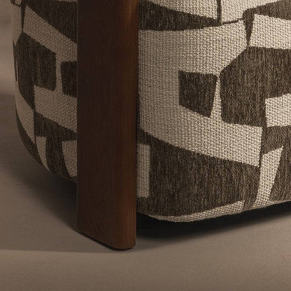 Sessel ANNABEL, olive-creme/nussbaum, abgerundete Formen