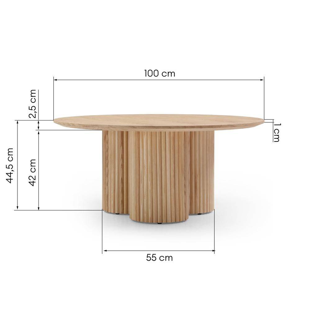 Beistelltisch NAORA II rund 100 cm, Eiche und Esche