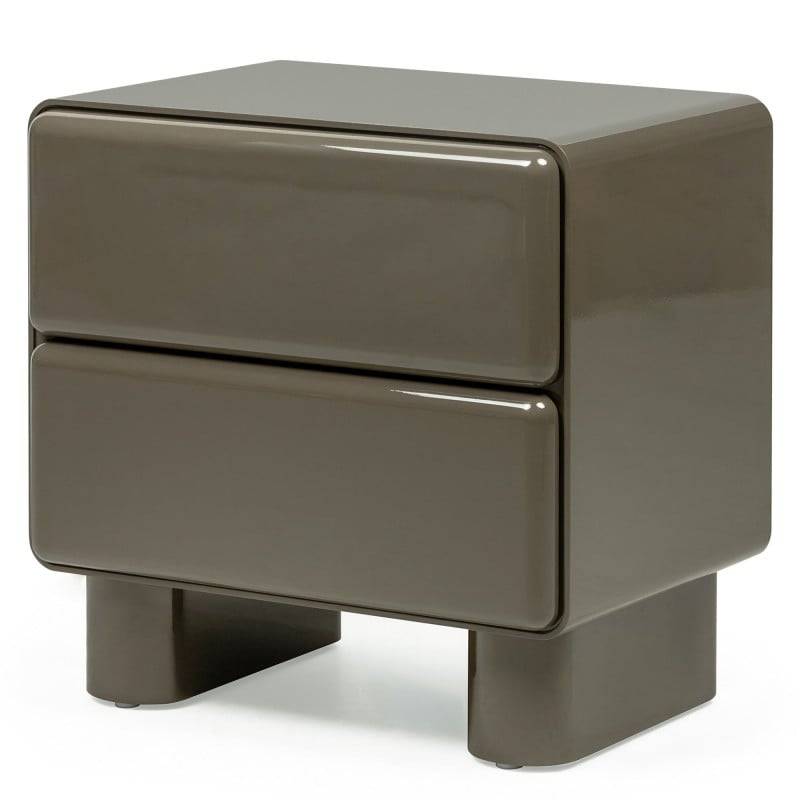 Comodino AGOS con cassetti, verde/grigio, forme arrotondate