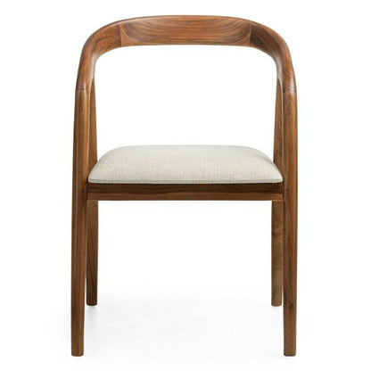 Sedia ONDE, legno naturale/crema, teak