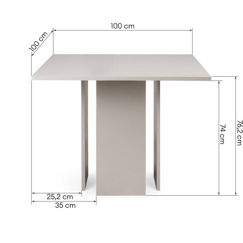 Esstisch ASPER 100 cm quadratisch Kaschmir