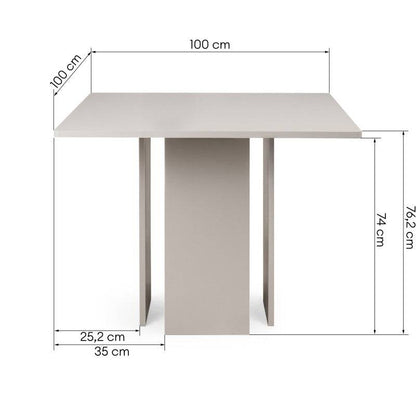 Esstisch ASPER 100 cm quadratisch Kaschmir