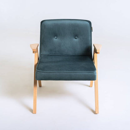 Poltrona VINC - blu mirtillo, naturale
