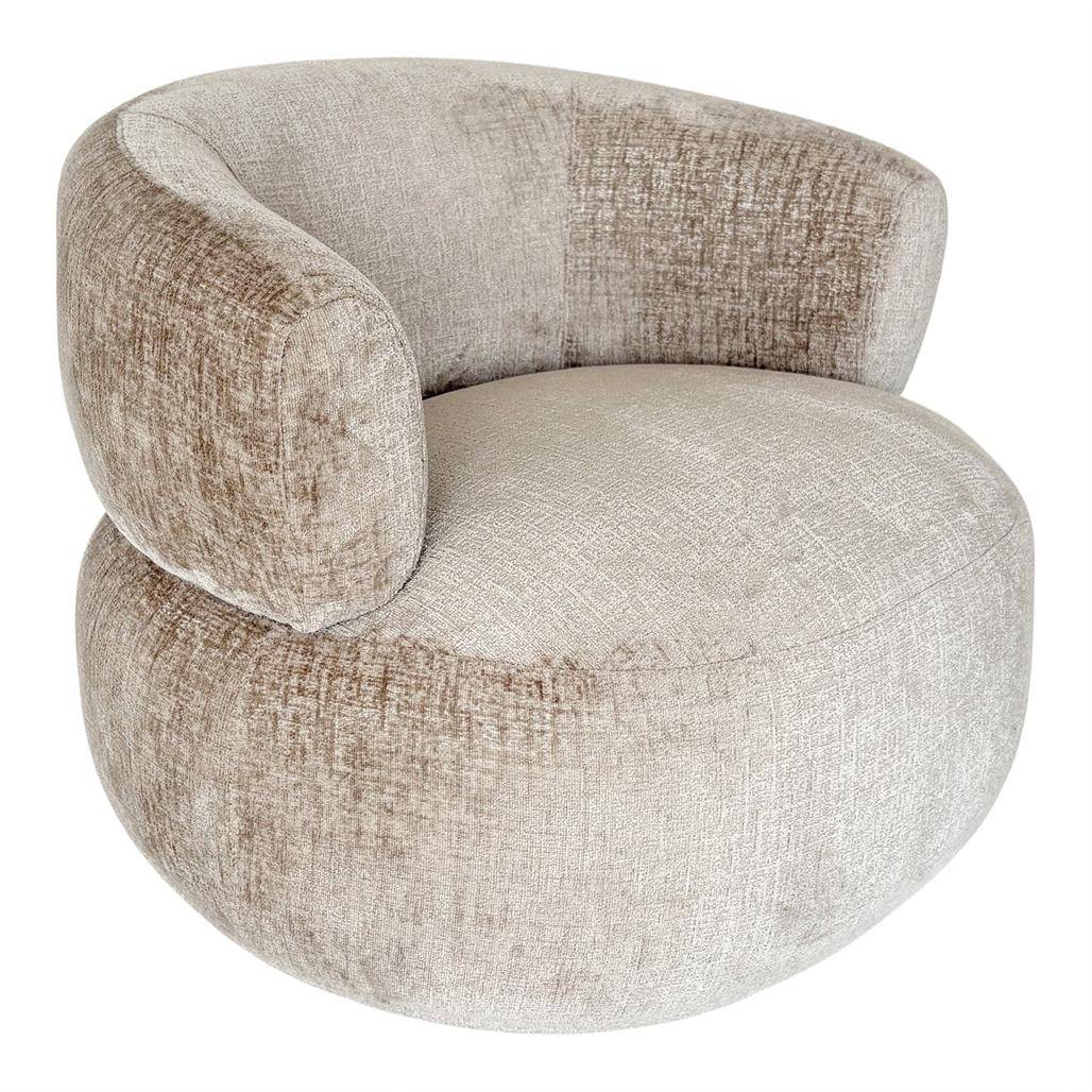 Poltrona girevole CORNEL, forme arrotondate, beige
