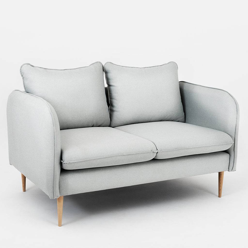 Sofa POSH WOOD 2-Sitzer - Platin, Natur