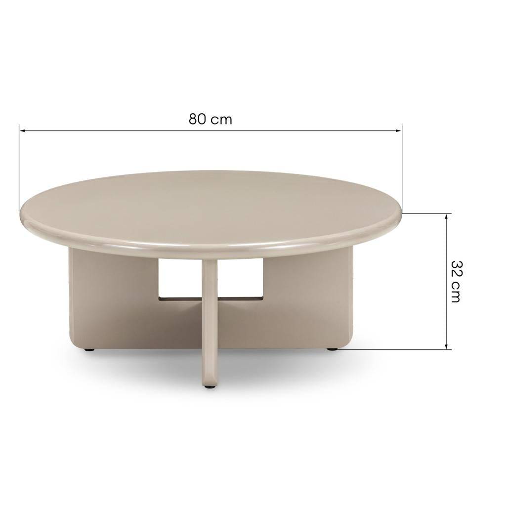 Couchtisch LARNA 80 cm Hochglanz Beige