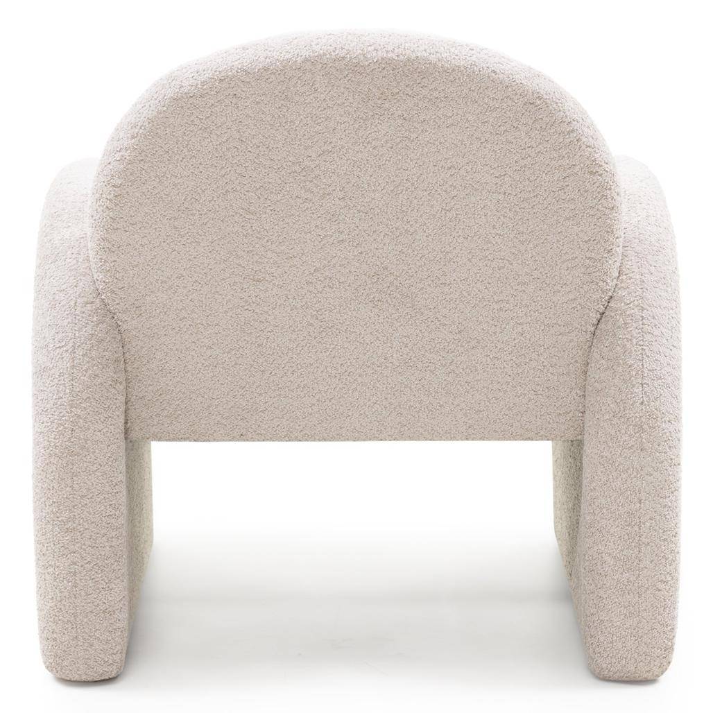 Poltrona Relax JADA, Beige Chiaro, Forma Arrotondata