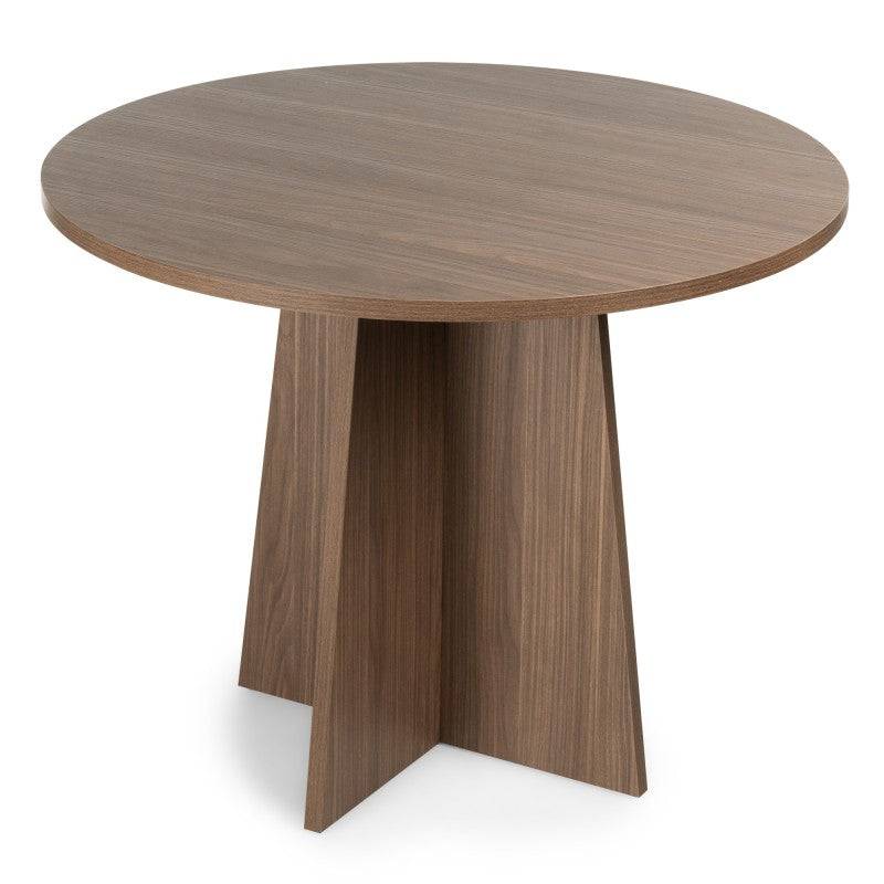 Tavolo da pranzo rotondo ERLOM 100 cm, noce Lincoln