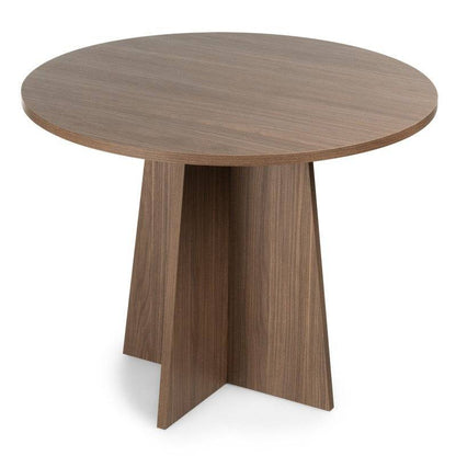 Tavolo da pranzo rotondo ERLOM 100 cm, noce Lincoln