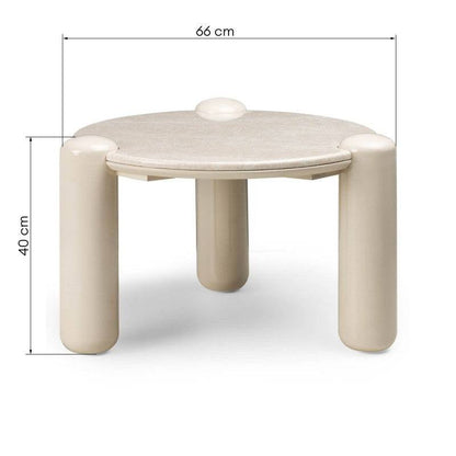 NORREL Tavolino da Caffè 66 cm, Beige Chiaro/Marmo