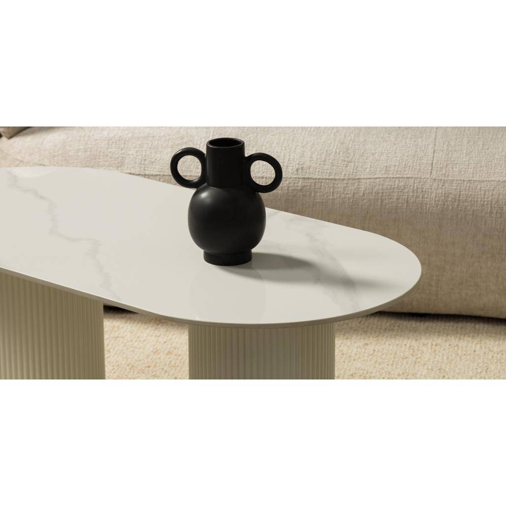 Tavolino da caffè 120 cm MARBELLA ovale effetto marmo