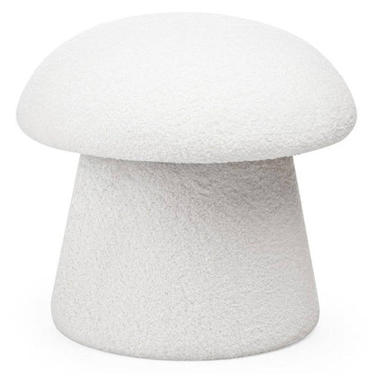 Pouf CAPPI rivestito bouclé bianco