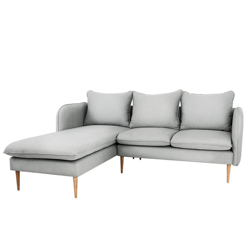 Ecksofa POSH L WOOD Platin