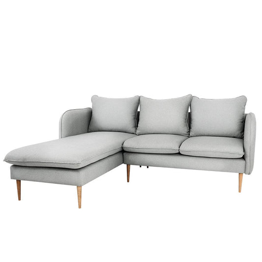 Ecksofa POSH L WOOD Platin
