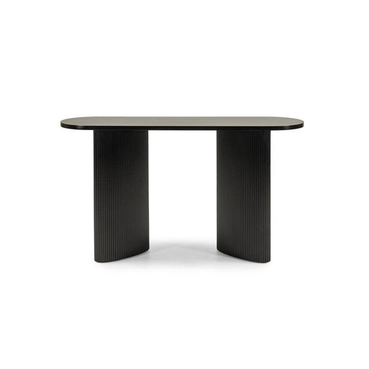 Desk/Console 140 cm ALREQUIN, black, with slats