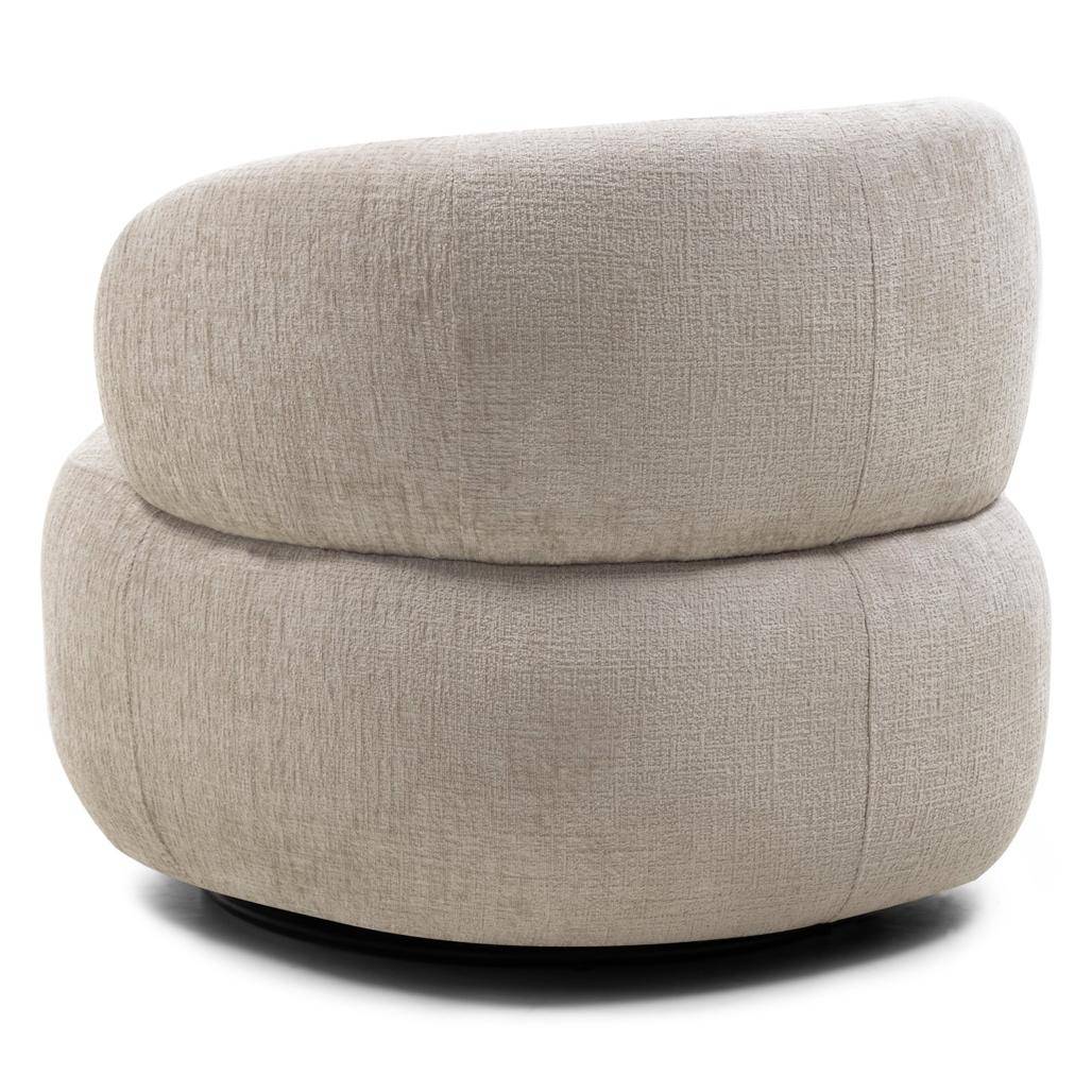 Drehbarer Sessel ORIEL, hellbeige, abgerundete Formen