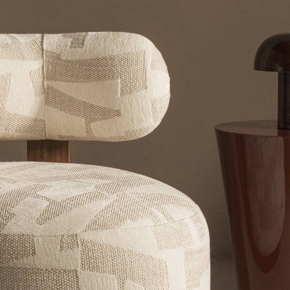Sessel MARABELL, abgerundete Formen, beige/creme, Nussbaum
