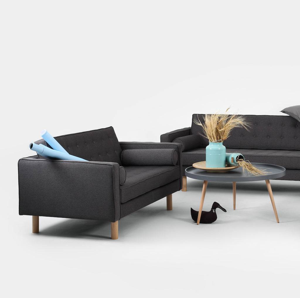Schlafsofa 2-Sitzer TOPIC WOOD Anthrazit Natur