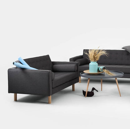 Schlafsofa 2-Sitzer TOPIC WOOD Anthrazit Natur