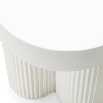 Tavolino RIGATO 45 cm, tondo, bianco, rigato