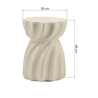 Tavolino laterale LOOMB 35 cm, beige lucido