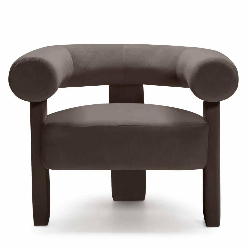 Poltrona ATYPIQUE, marrone, velluto