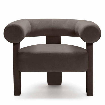 Poltrona ATYPIQUE, marrone, velluto
