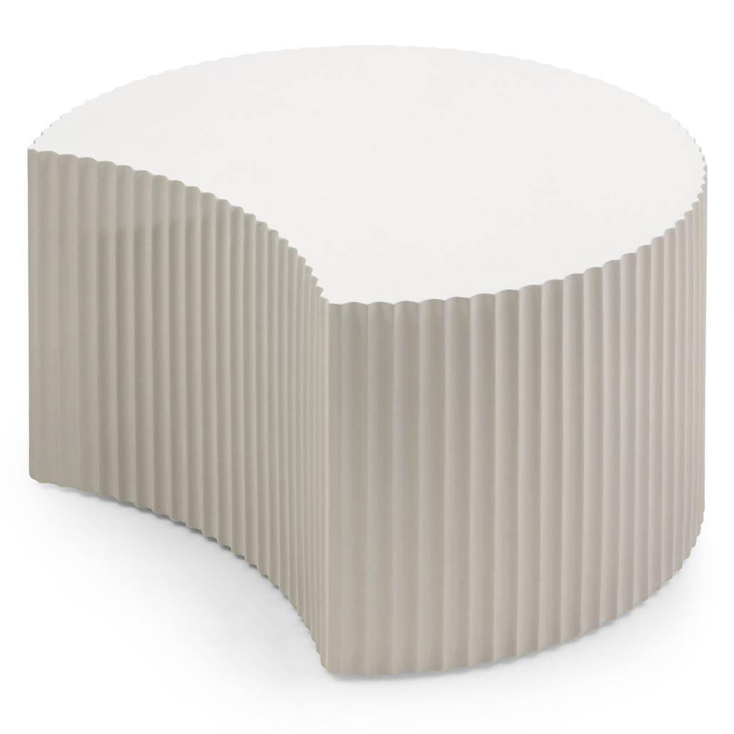 Couchtisch-Set ZOE geriffelt grau-beige