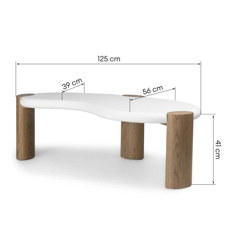 Tisch OBUO 125 cm Weiß Nussbaum