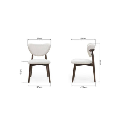 Esszimmerstuhl JULIETTE, beige/Nussbaum