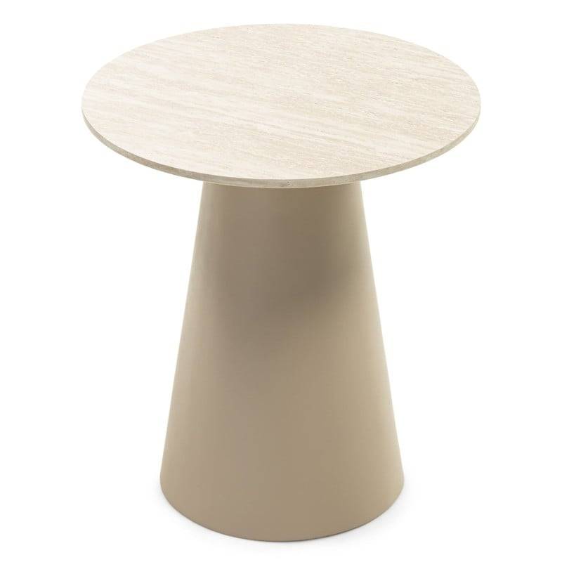 Tavolino da Caffè OREZ, Rotondo 45 cm, Beige