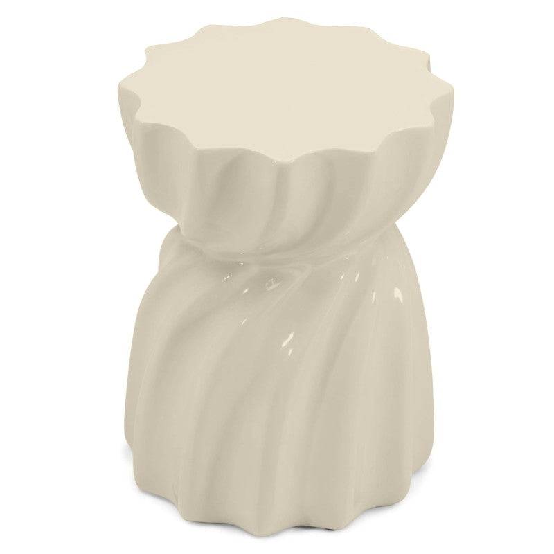 Tavolino laterale LOOMB 35 cm, beige lucido
