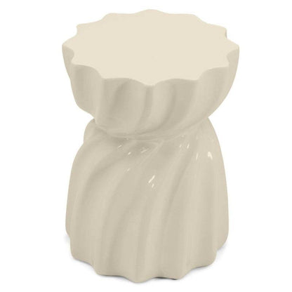 Tavolino laterale LOOMB 35 cm, beige lucido