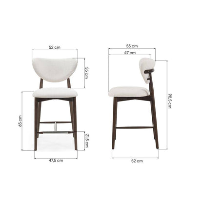 Esszimmerhocker JULIETTE Beige/Nussbaum