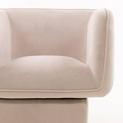 Sedia girevole MAREL beige chiaro velluto