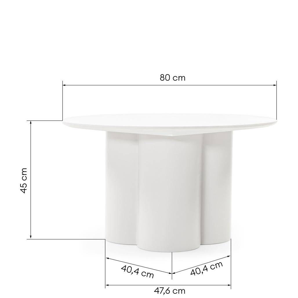 Tavolino Caffè LAVANO 80 cm, tondo, grigio beige