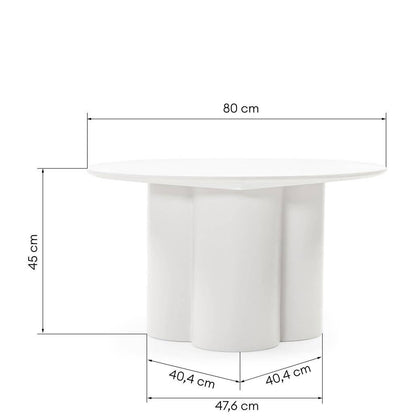 Tavolino Caffè LAVANO 80 cm, tondo, grigio beige