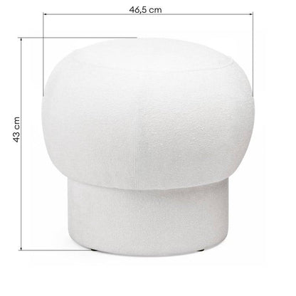Pouf BOOP rotondo rivestito bianco