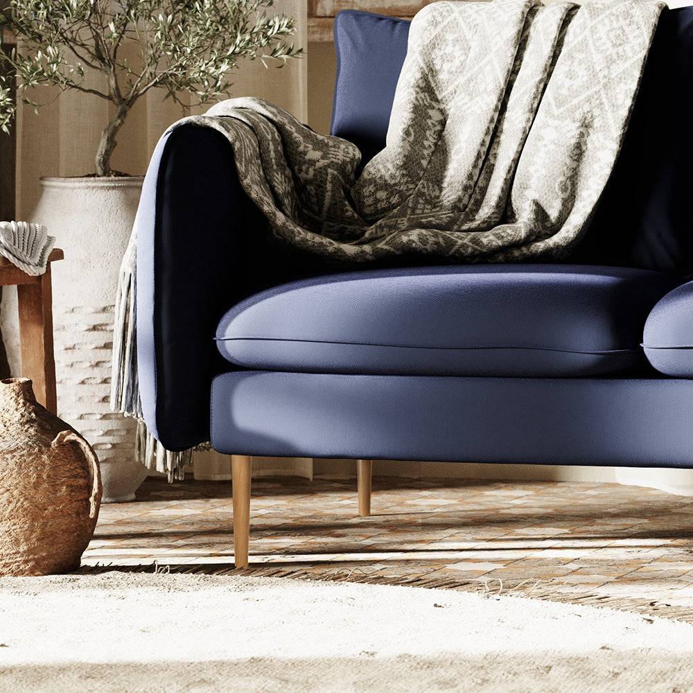 Divano ad angolo POSH P WOOD - Ink, legno naturale
