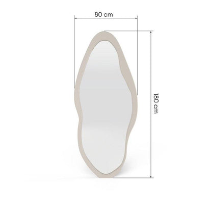Specchio MARIMAR 180x80 cm, forma irregolare, beige chiaro