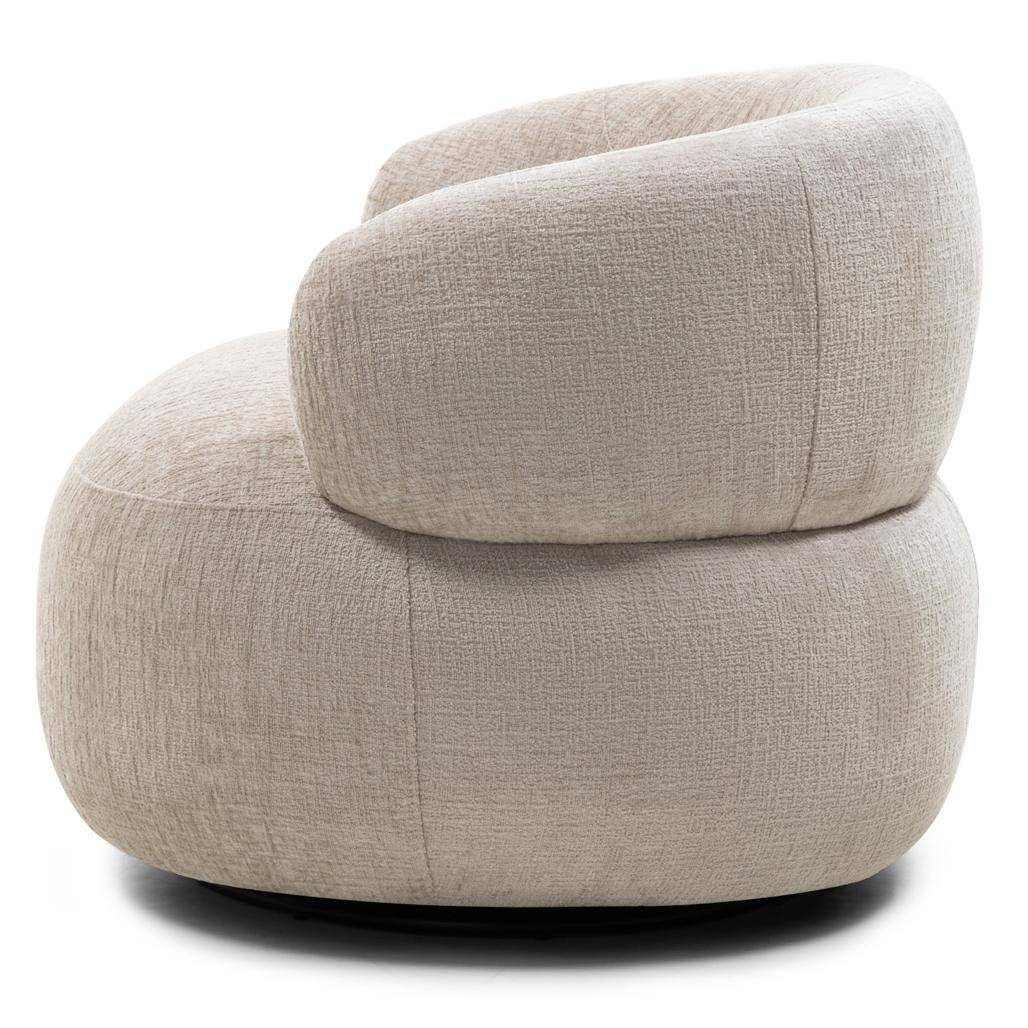 Drehbarer Sessel ORIEL, hellbeige, abgerundete Formen