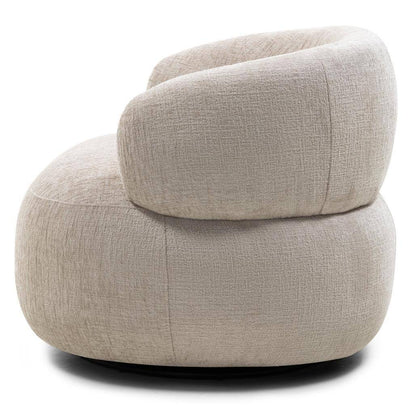 Drehbarer Sessel ORIEL, hellbeige, abgerundete Formen