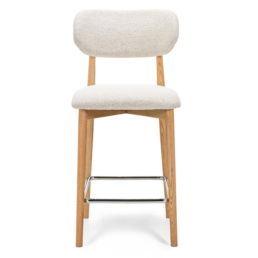 Hocker MIA, cremefarben, Eiche