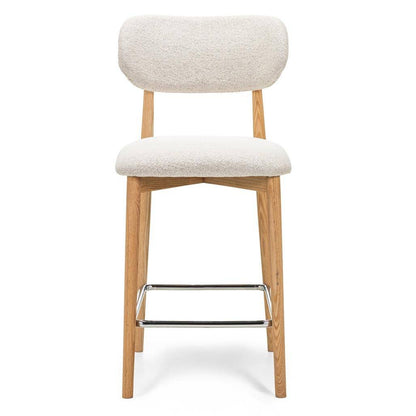 Hocker MIA, cremefarben, Eiche